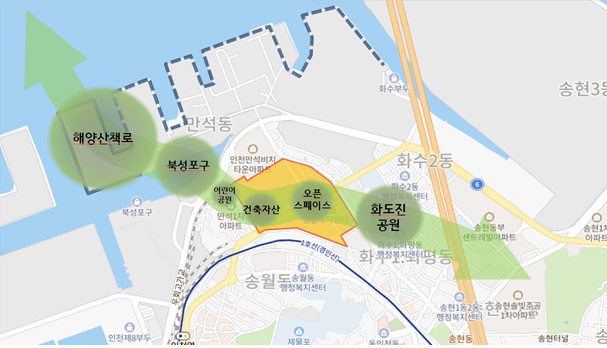 인천 동구 만석동 동일방직 등 대규모 공장 이전 부지 일대가 노후 산업공간에서 시민 친화적 녹색 주거복합공간으로 재탄생한다.